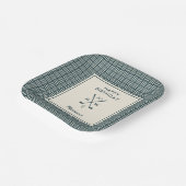 Moderne golfclubs verjaardagsfeest elke leeftijd g papieren bordje (Gebogen)