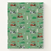 Moderne Golfer Golf Thema Gepersonaliseerde Naam Notitieboek (Achterkant)