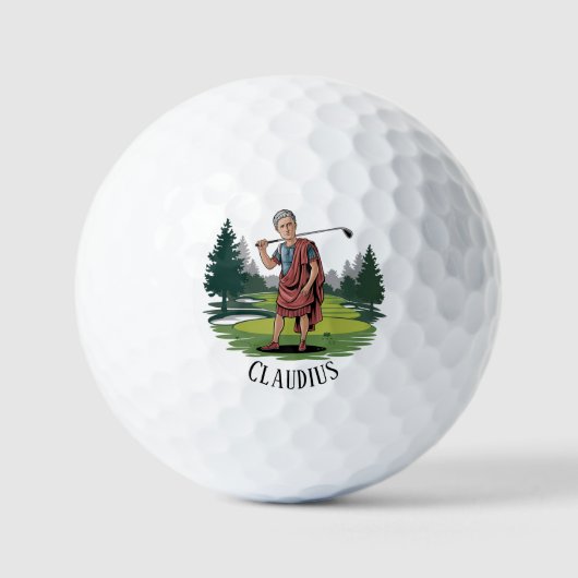Moderne Golfer Grappige Illustratie Custom Bad Str Golfballen (Voorkant)