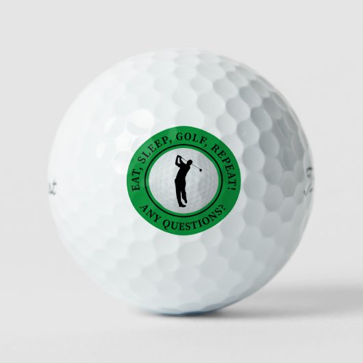 Moderne Golfer Mannelijke Silhouet Grappige Uitspr Golfballen (Voorkant)