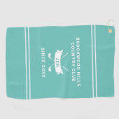Moderne Golfer Monogram Beginletters Golfclubs Tea Golfhanddoek (Horizontaal)