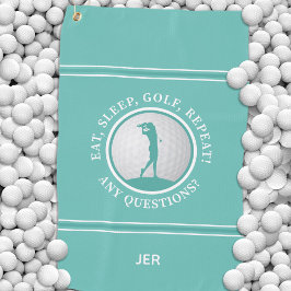 Moderne Golfer Monogram Citaten Sport Pro Golf Tea Golfhanddoek