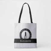 Moderne Golfer Monogram Grauwe Zwarte Sporten Tote Bag (Voorkant)