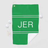 Moderne Golfer Monogram Initiaal Klassiek Groen Pr Golfhanddoek (Insitu)