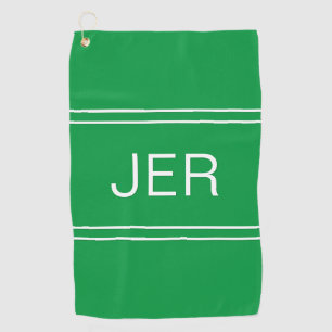 Moderne Golfer Monogram Initiaal Klassiek Groen Pr Golfhanddoek