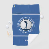 Moderne Golfer Monogram Pro Sportgolfbal Blauw Golfhanddoek (Insitu)