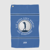 Moderne Golfer Monogram Pro Sportgolfbal Blauw Golfhanddoek (Voorkant)