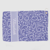 Moderne Golfer Naam Cute Periwinkle Blauwe Patroon Golfhanddoek (Horizontaal)