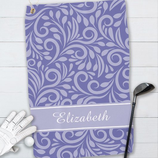 Moderne Golfer Naam Cute Periwinkle Blauwe Patroon Golfhanddoek