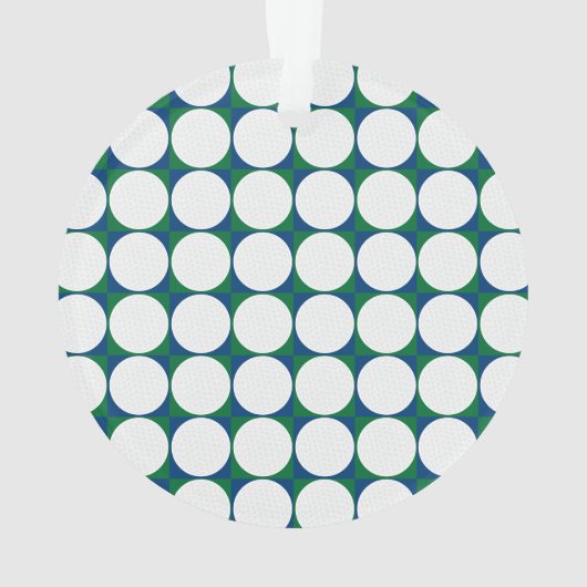 Moderne Golfer NAAM Golfballen Blauw Groen Plezier Ornament (achterkant)