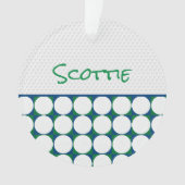 Moderne Golfer NAAM Golfballen Blauw Groen Plezier Ornament (voorkant)