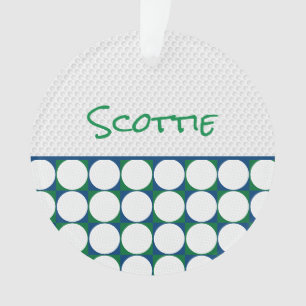 Moderne Golfer NAAM Golfballen Blauw Groen Plezier Ornament