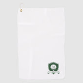 Moderne Golfer Naam Groen en Wit Monogram Golfhanddoek (Voorkant)