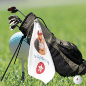 Moderne Golfer Typografie Foto Eerste Vaderdag Golfhanddoek