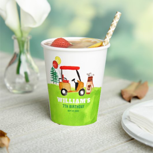 Moderne golfgolfers Par-t-shirt Kids Verjaardag Papieren Bekers (Insitu)