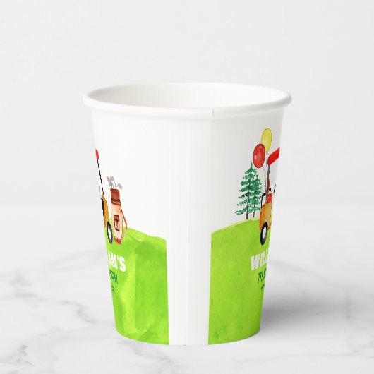 Moderne golfgolfers Par-t-shirt Kids Verjaardag Papieren Bekers (Rechts)