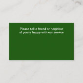 Moderne golfkar en golfauto visitekaartje (Achterkant)