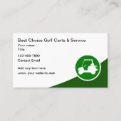 Moderne golfkar en golfauto visitekaartje (Voorkant)