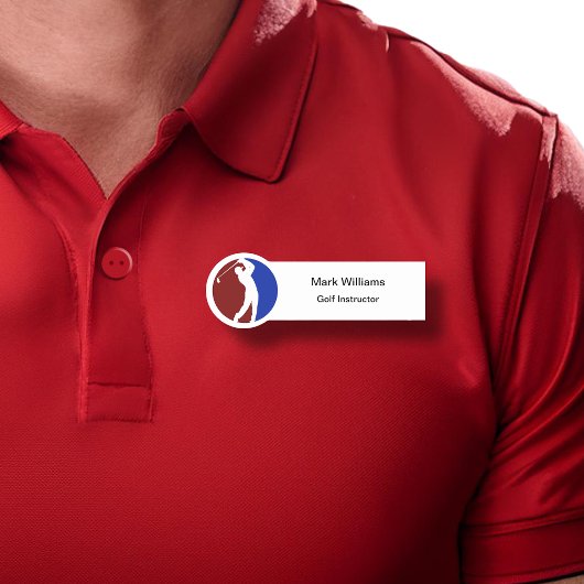 Moderne Golfleraar Thema Naamlabel Naamplaatje
