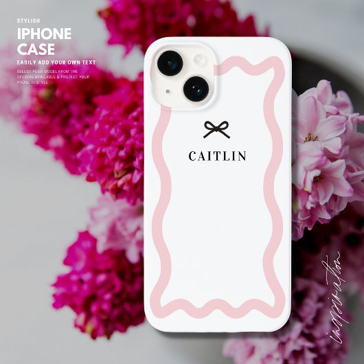 Moderne golfpatroon boog blush monogram Case-Mate iPhone case