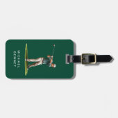 Moderne Golfsporter Groen Bagagelabel (Voorkant horizontaal)
