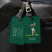 Moderne Golfsporter Groen Bagagelabel