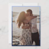 Moderne Golfstripes Beach Photo Weduwdatum opslaan Kaart (Achterkant)