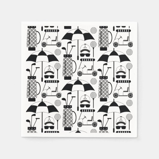 Moderne golfuitrusting en Accessoires Patroon Servet (Voorkant)