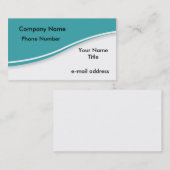 Moderne golfuitsnede turquoise visitekaartje (Voorkant / Achterkant)