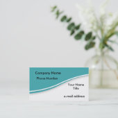 Moderne golfuitsnede turquoise visitekaartje (Staand voorkant)