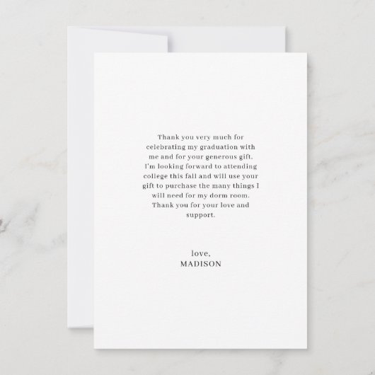 Moderne Golfvorm Foto Afstuderen Hartelijk dank Bedankkaart (Achterkant)