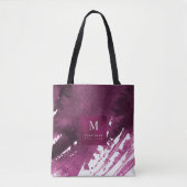 Moderne golven, Bourgogne Waterverf gebrand Tote Bag (Voorkant)