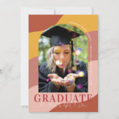 Moderne golven | Eenvoudige foto van Afstuderen in Aankondiging (Voorkant)