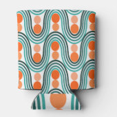 Moderne golven en cirkels van de middelbare eeuw blikjeskoeler (Achterkant)