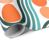 Moderne golven en cirkels van de middelbare eeuw cadeaupapier (Rol Hoek)