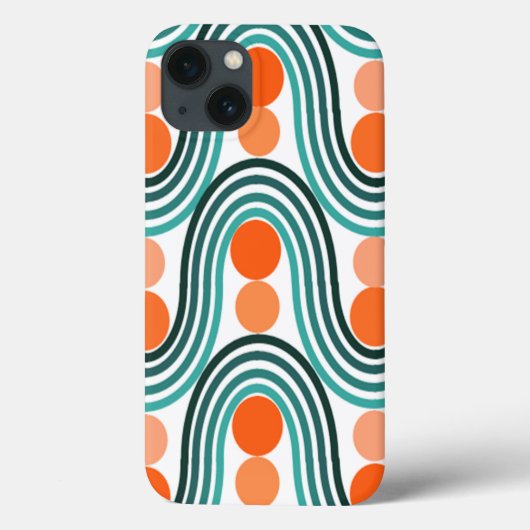 Moderne golven en cirkels van de middelbare eeuw Case-Mate iPhone case (Achterkant)