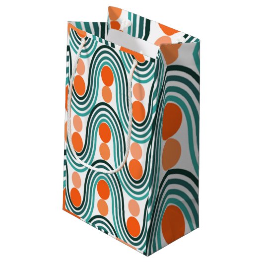 Moderne golven en cirkels van de middelbare eeuw klein cadeauzakje (Achterkant Gekanteld)