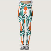 Moderne golven en cirkels van de middelbare eeuw leggings (Voorkant)