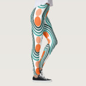 Moderne golven en cirkels van de middelbare eeuw leggings (Rechts)
