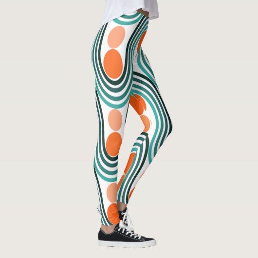 Moderne golven en cirkels van de middelbare eeuw leggings (Rechts)