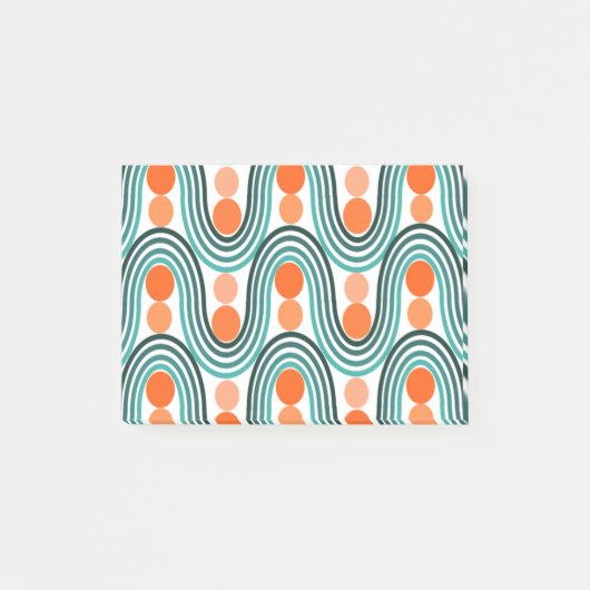 Moderne golven en cirkels van de middelbare eeuw post-it® notes (Voorkant)