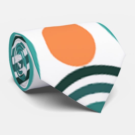 Moderne golven en cirkels van de middelbare eeuw stropdas (Opgerold)