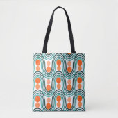 Moderne golven en cirkels van de middelbare eeuw tote bag (Voorkant)