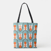 Moderne golven en cirkels van de middelbare eeuw tote bag (Achterkant)