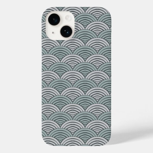 Moderne Golven Grijze Hand Getrokken Scallops Arch Case-Mate iPhone Case (Achterkant)