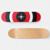Moderne golven in zwart, rood en wit persoonlijk skateboard (Horizontaal)