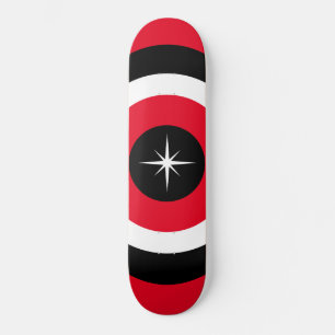 Moderne golven in zwart, rood en wit persoonlijk skateboard