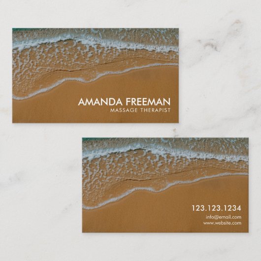 Moderne golven op zandmassagetherapie visitekaartje (Voorkant / Achterkant)