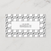 Moderne golven zwart-wit Visitekaartje (Achterkant)