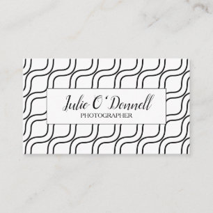 Moderne golven zwart-wit Visitekaartje